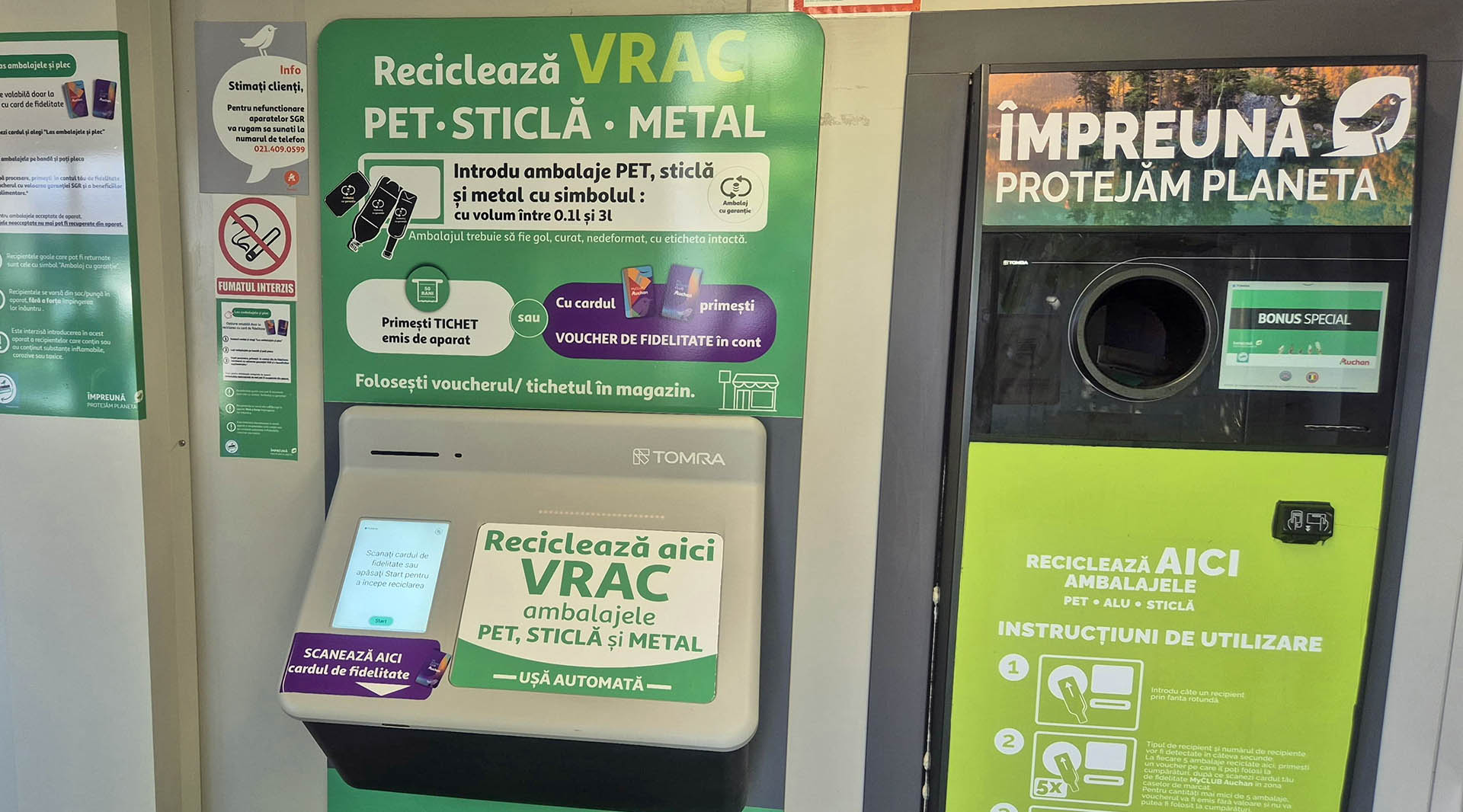 Hipermarketul Auchan Militari a pus în funcţiune un sistem SGR de colectare vrac