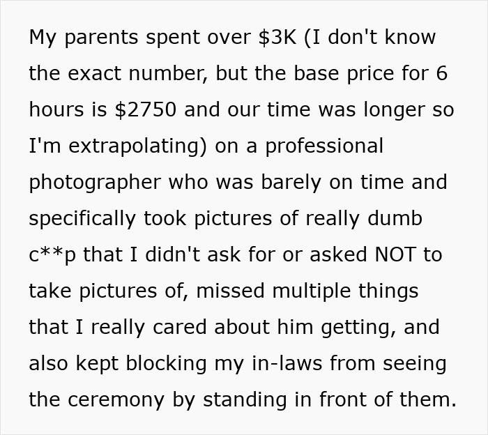 Bride criticizes expensive wedding photographer for poor service and suggests her dog with GoPro could capture better photos. Bride criticizes expensive wedding photographer for poor service and suggests her dog with GoPro could capture better photos.