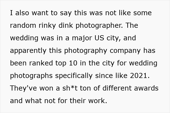 Bride criticizes $3K wedding photographer, claims dog with GoPro would capture better wedding photos. Bride criticizes $3K wedding photographer, claims dog with GoPro would capture better wedding photos.