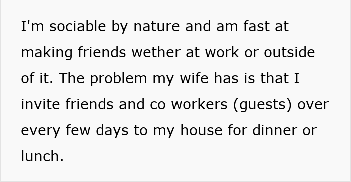 Alt text: Man keeps inviting guests over expecting his wife to cook while receiving feedback from the internet. Alt text: Man keeps inviting guests over expecting his wife to cook while receiving feedback from the internet.