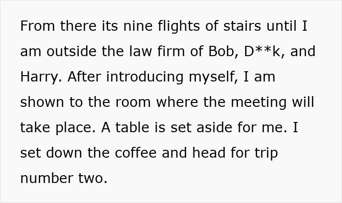 Alt text: Baker delivering bagels to a law firm, turning a simple task into corporate comedy with lawyers involved.
