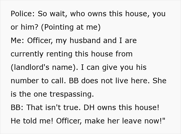 MIL evicts herself from DIL's house, landing in jail as DIL clarifies rental agreement. MIL evicts herself from DIL's house, landing in jail as DIL clarifies rental agreement.