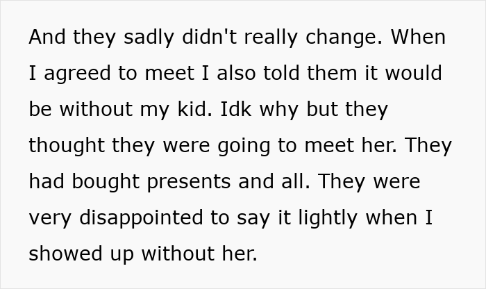 Text excerpt about estranged dad meeting without daughter, highlighting disappointment and unresolved family tension. Text excerpt about estranged dad meeting without daughter, highlighting disappointment and unresolved family tension.