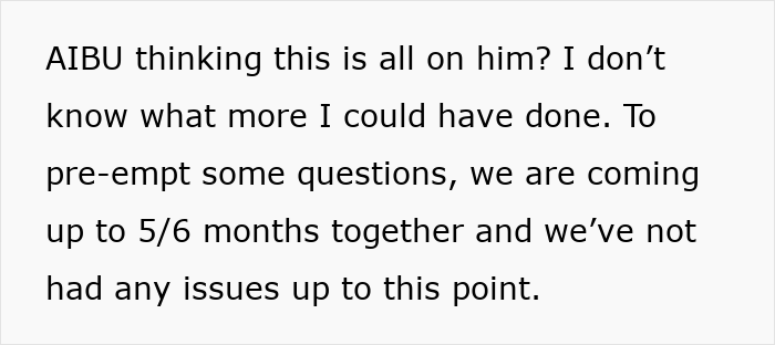 Text post discussing relationship concerns about a man partying the night before meeting his girlfriend’s parents.