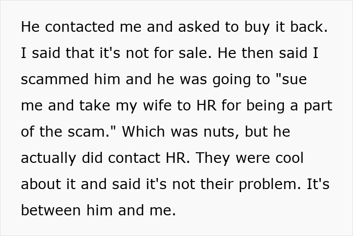 Text excerpt about dispute after man buys a $50K guitar for $4K and refuses to sell it back when seller finds out. Text excerpt about dispute after man buys a $50K guitar for $4K and refuses to sell it back when seller finds out.