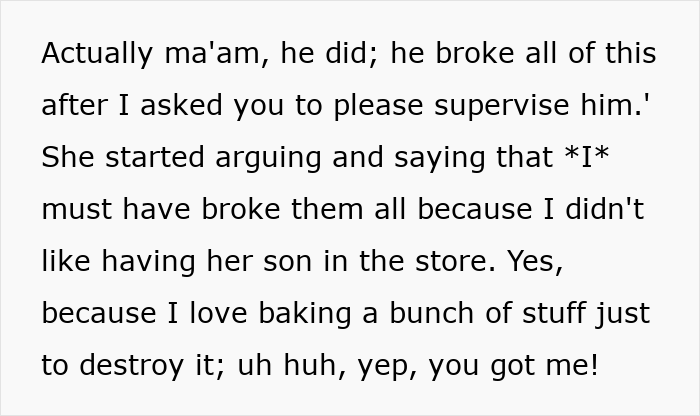 Text excerpt about parents leaving kid unattended in pet store, causing damages and dispute over supervision responsibility. Text excerpt about parents leaving kid unattended in pet store, causing damages and dispute over supervision responsibility.
