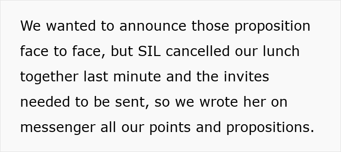 Text excerpt about bride refusing SIL’s service dog at her wedding shared via messenger after lunch cancellation. Text excerpt about bride refusing SIL’s service dog at her wedding shared via messenger after lunch cancellation.