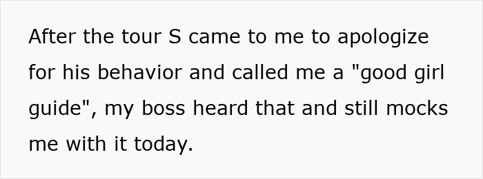 Text about a tour apology, where the son called the guide a good girl guide after the Saudi dad's refusal. Text about a tour apology, where the son called the guide a good girl guide after the Saudi dad's refusal.