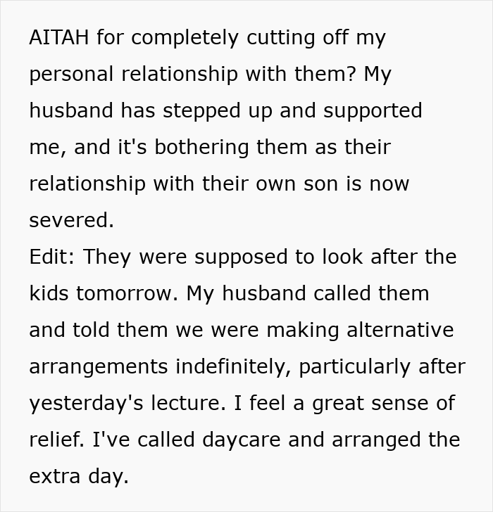 Text explaining cutting off relationship due to MILs pregnancy competition and miscarries. Text explaining cutting off relationship due to MILs pregnancy competition and miscarries.