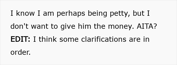 Text excerpt showing a man denying his stepson’s pleas to contribute to his college fund, questioning if he is being petty. Text excerpt showing a man denying his stepson’s pleas to contribute to his college fund, questioning if he is being petty.