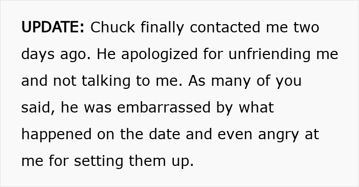 Text update about a woman setting up a widow and single mom for a date, revealing the guy’s hidden reason for cutting it short. Text update about a woman setting up a widow and single mom for a date, revealing the guy’s hidden reason for cutting it short.
