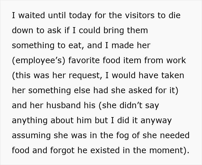 Alt text: Text excerpt about boss questioning if he should ask employee if she's pregnant in a right to fire state context Alt text: Text excerpt about boss questioning if he should ask employee if she's pregnant in a right to fire state context