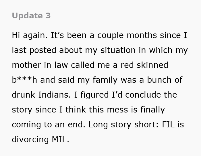 Wretched MIL Won't Stop Being Racist Towards DIL, Then Cries Foul As Whole Family Ditches Her Wretched MIL Won't Stop Being Racist Towards DIL, Then Cries Foul As Whole Family Ditches Her