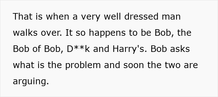 Man in suit walking over during a dispute, capturing a moment of corporate comedy involving a bagel delivery mix-up.
