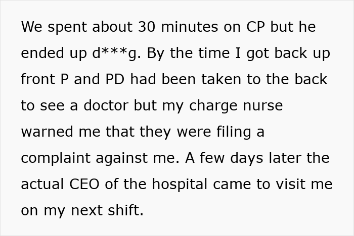ER nurse runs over Karen's foot, saving patient. A nurse faces a complaint after saving a patient; the CEO visits later. ER nurse runs over Karen's foot, saving patient. A nurse faces a complaint after saving a patient; the CEO visits later.