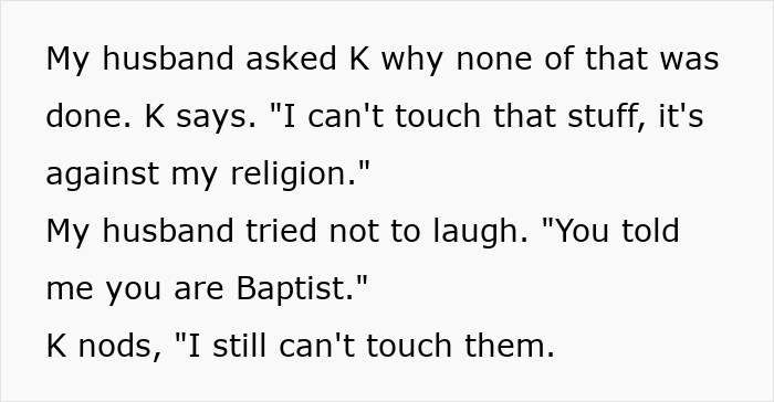 Baptist Weaponizes His Faith In Order To Avoid Work, Gets Taught A Lesson Baptist Weaponizes His Faith In Order To Avoid Work, Gets Taught A Lesson