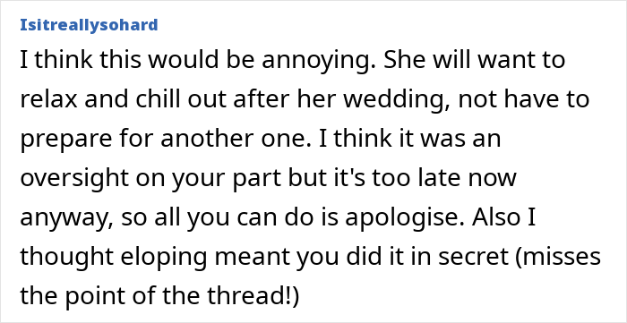 User comment expressing frustration about wedding timing, highlighting confusion over best friend upset their weddings are same month. User comment expressing frustration about wedding timing, highlighting confusion over best friend upset their weddings are same month.