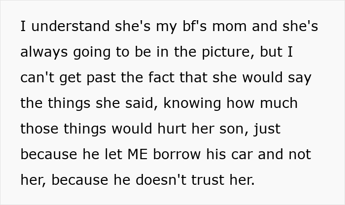 Text explaining why an autistic guy's girlfriend cannot forgive his mom for her smear campaign. Text explaining why an autistic guy's girlfriend cannot forgive his mom for her smear campaign.