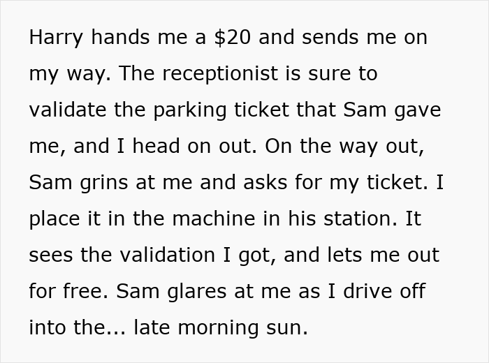 Text showing a humorous story about a baker delivering bagels while lawyers turn it into corporate comedy gold.