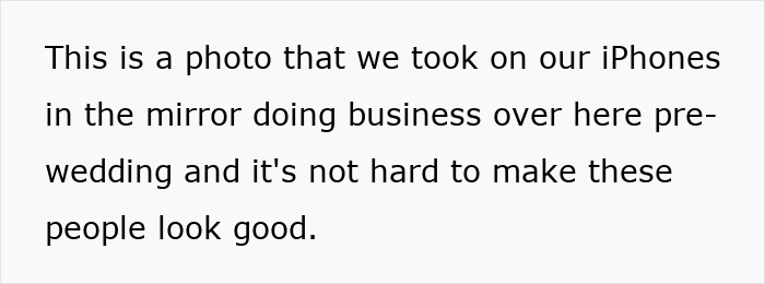 Woman considers recreating wedding photos, holding a mirror selfie of a group before the wedding looking casual. Woman considers recreating wedding photos, holding a mirror selfie of a group before the wedding looking casual.
