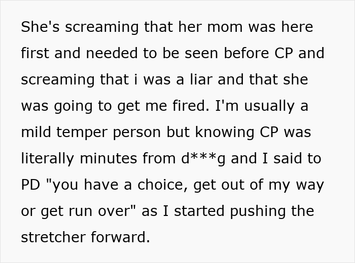ER nurse runs over Karen's foot, saving patient. A mild-tempered nurse warns a screaming Karen to move or get run over. ER nurse runs over Karen's foot, saving patient. A mild-tempered nurse warns a screaming Karen to move or get run over.