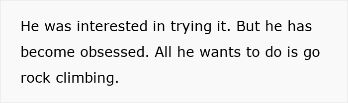 Alt text: Text describing a mom feeling like she failed as her marriage falls apart due to her husband's new rock climbing hobby. Alt text: Text describing a mom feeling like she failed as her marriage falls apart due to her husband's new rock climbing hobby.