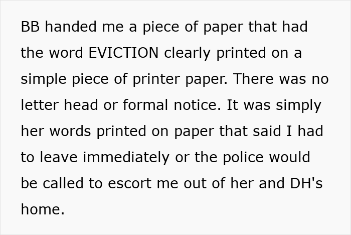 Eviction notice from mother-in-law to DIL, who accidentally evicts herself and lands in jail. Eviction notice from mother-in-law to DIL, who accidentally evicts herself and lands in jail.