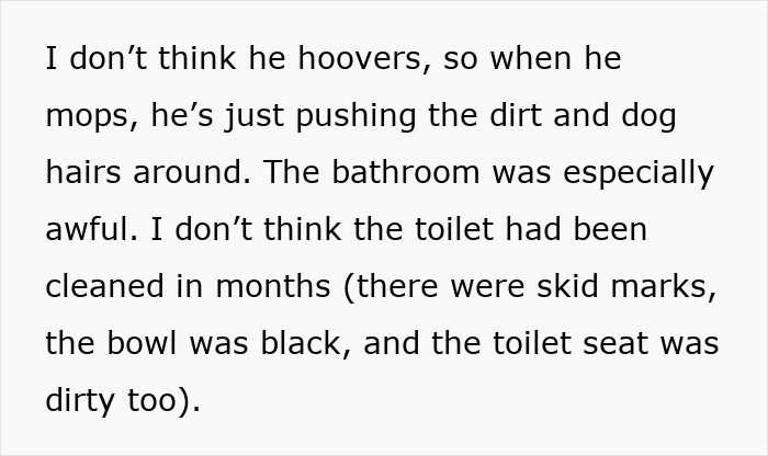 Text describing a woman’s reaction to a man’s messy home, highlighting her doubts about meeting the perfect man. Text describing a woman’s reaction to a man’s messy home, highlighting her doubts about meeting the perfect man.