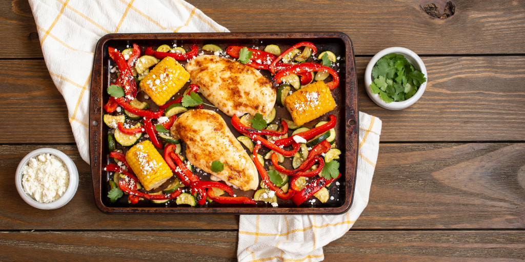 Make a sweet and spicy chicken dinner — all on one sheet pan