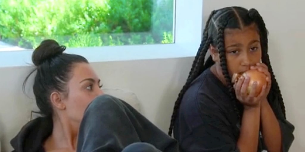 Fans are shocked after seeing North West eat an onion like an apple on 'The Kardashians'