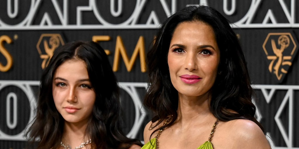 Padma Lakshmi twins with her 13-year-old daughter on the Emmys red carpet
