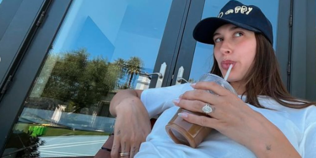 Hailey Bieber shows off growing baby bump in new Instagram pics