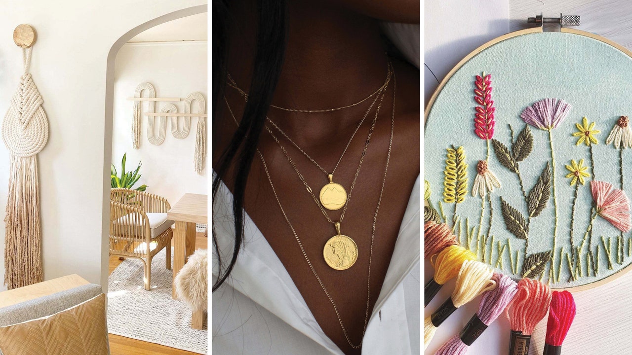 black-owned etsy shops_woman wearing gold necklaces