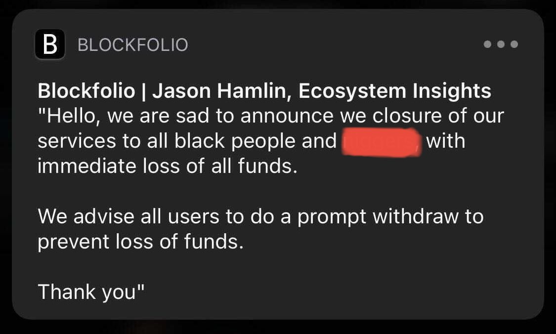 blockfolio app not working