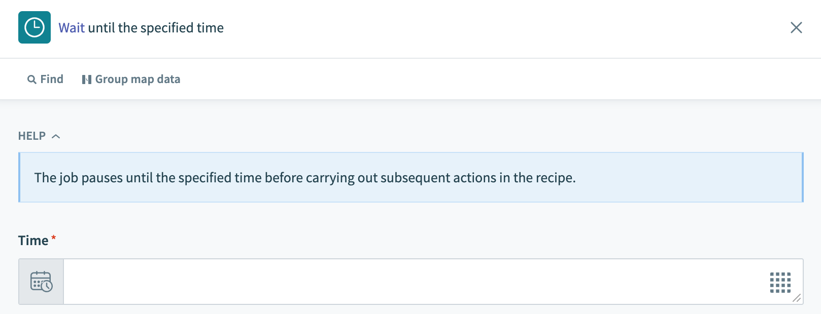 Wait until the specified time action in Workato recipe