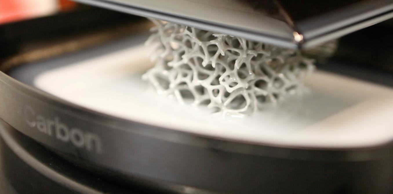 A 3D printer creates a sophisticated geometric structure, developed by Silicon Valley startup Carbon. Credit: Reuters 